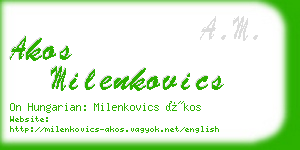akos milenkovics business card